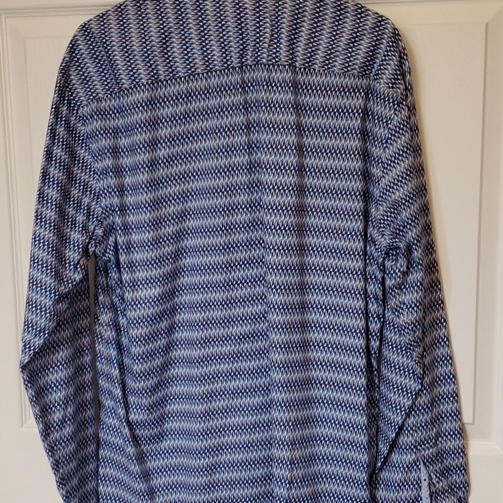 Bugatchi UOMO Slim fit blue LS button down Size XL - Picture 7 of 11